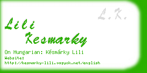 lili kesmarky business card