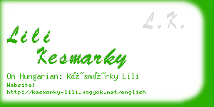 lili kesmarky business card